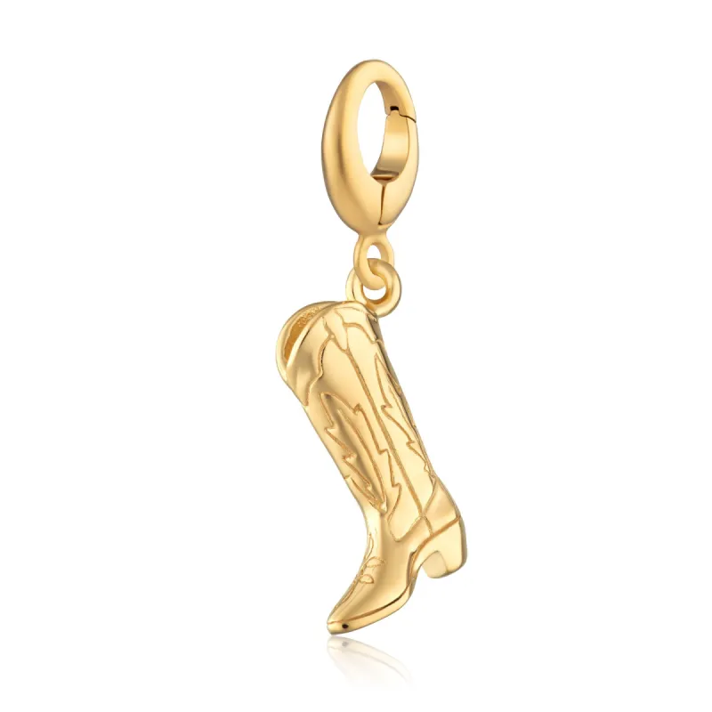 Gold Plated Cowboy Boot Charm sold by Lily Charmed