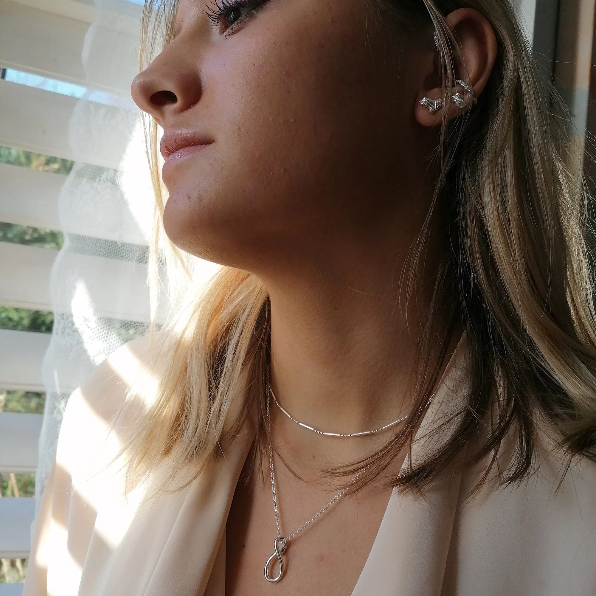 Silver Infinity Charm Collector Necklace sold by Lily Charmed product image thumbnail 4