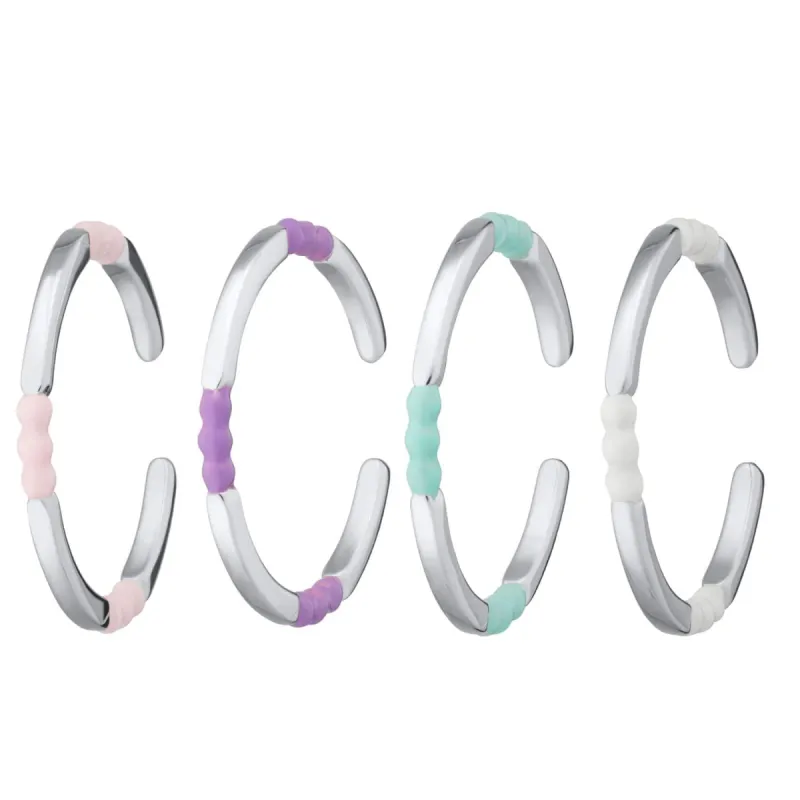 Silver Enamel Dot Stacking Ring sold by Lily Charmed