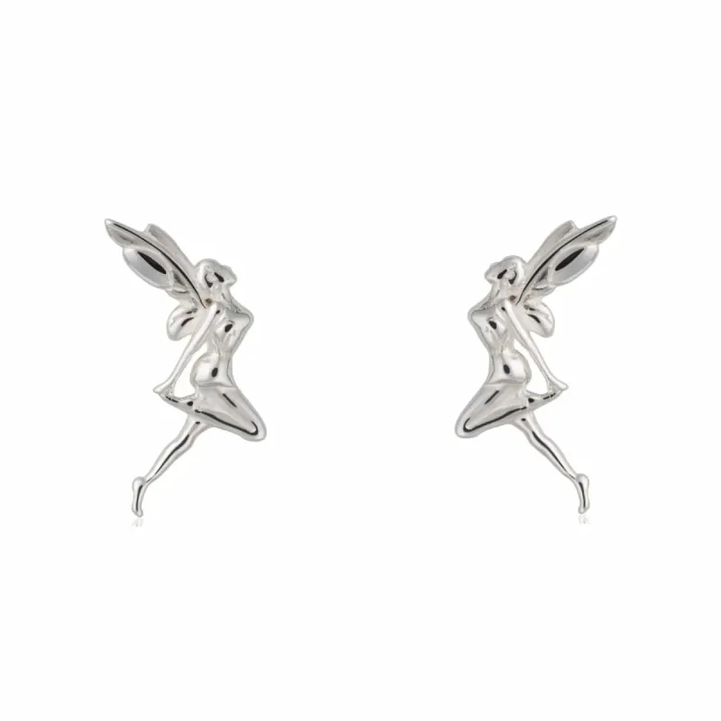 Silver Fairy Stud Earrings sold by Lily Charmed