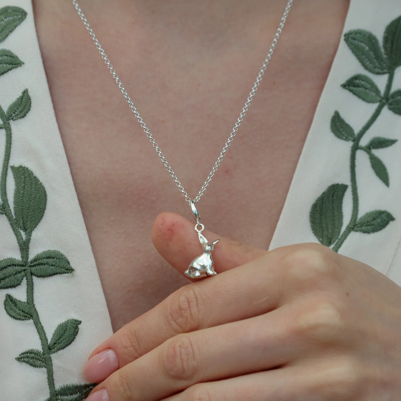 Silver Bunny Necklace sold by Lily Charmed product image thumbnail 3
