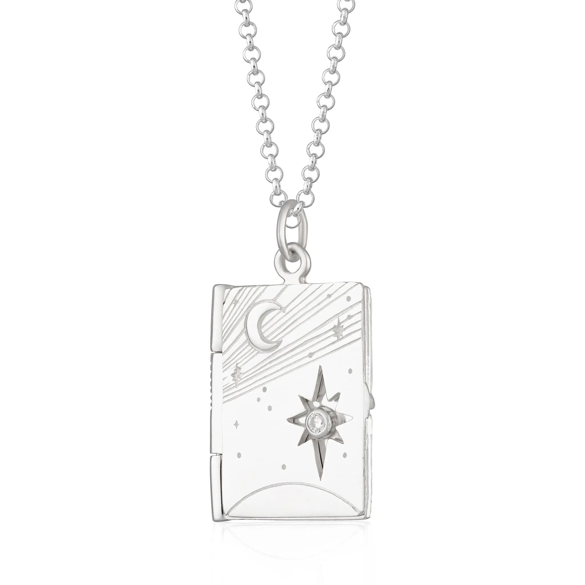 Silver Celestial Locket Necklace sold by Lily Charmed