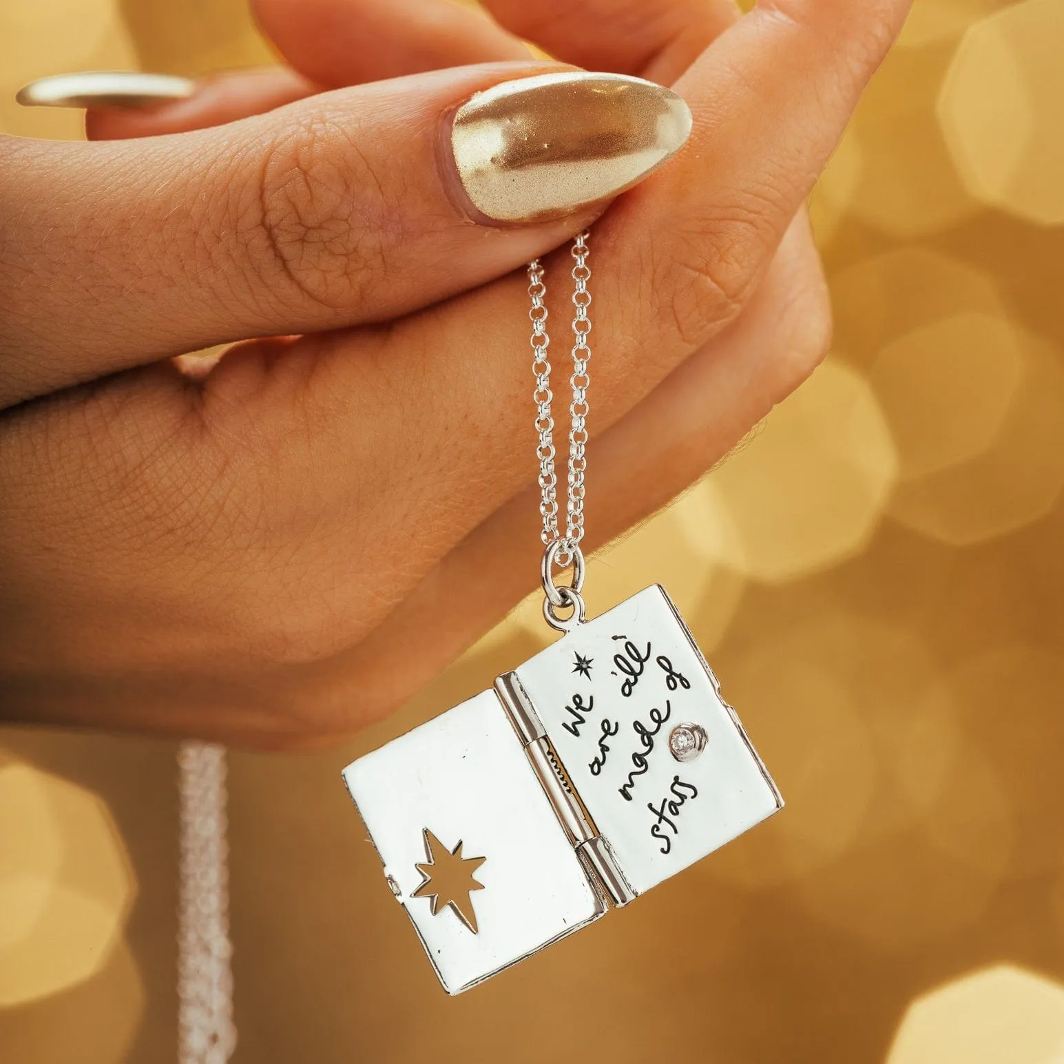 Silver Celestial Locket Necklace sold by Lily Charmed product image thumbnail 3