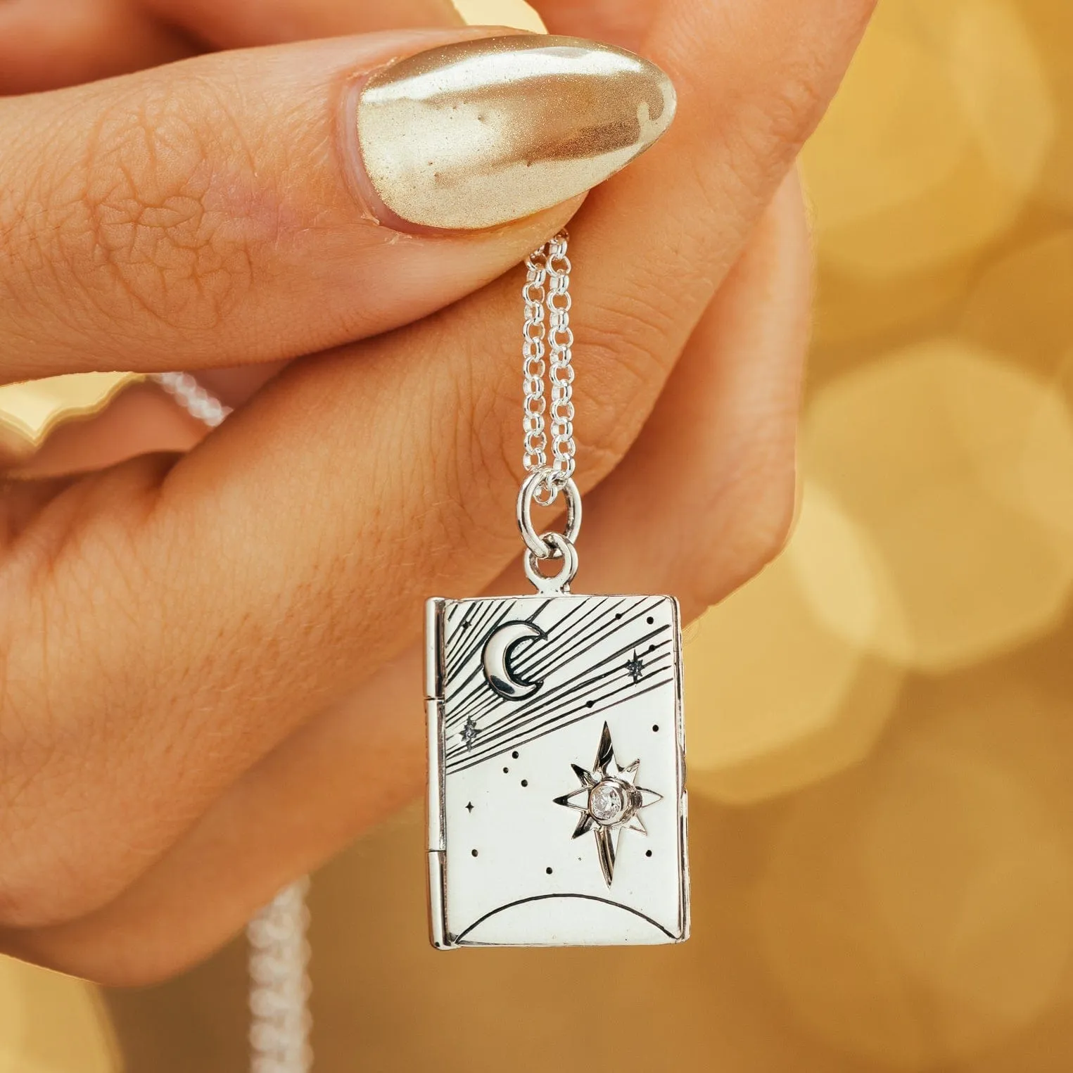 Silver Celestial Locket Necklace sold by Lily Charmed product image thumbnail 2