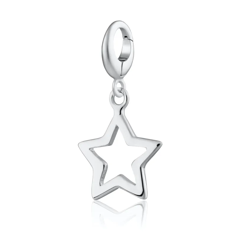 Silver Open Star Charm sold by Lily Charmed