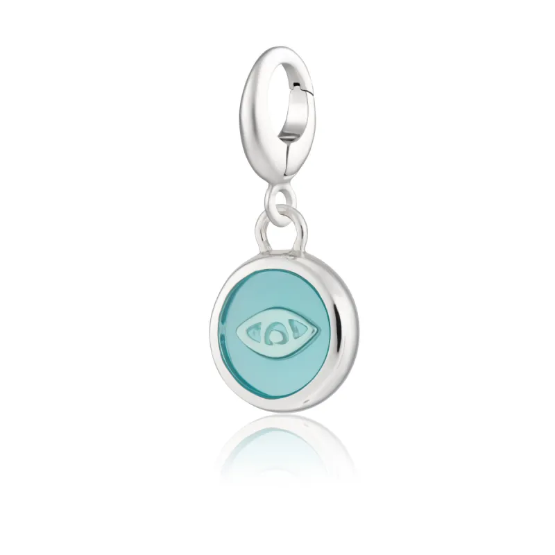 Silver Turquoise Eye Resin Capture Charm made by Lily Charmed