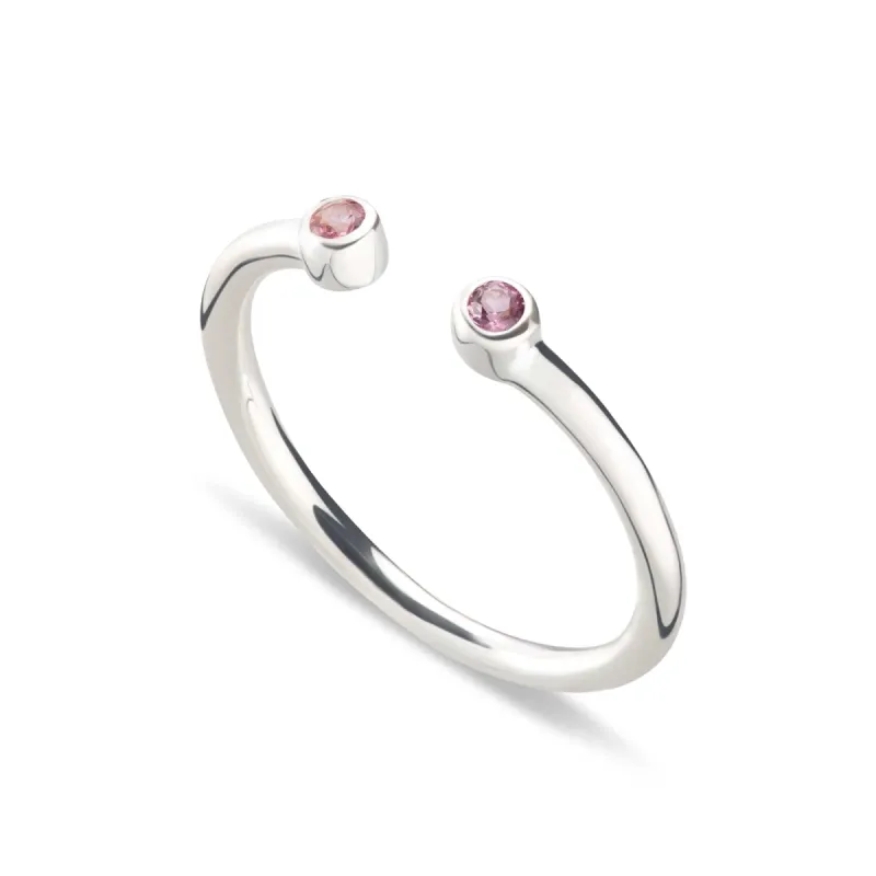 October Birthstone Open Style Ring, Pink Tourmaline sold by Lily Charmed