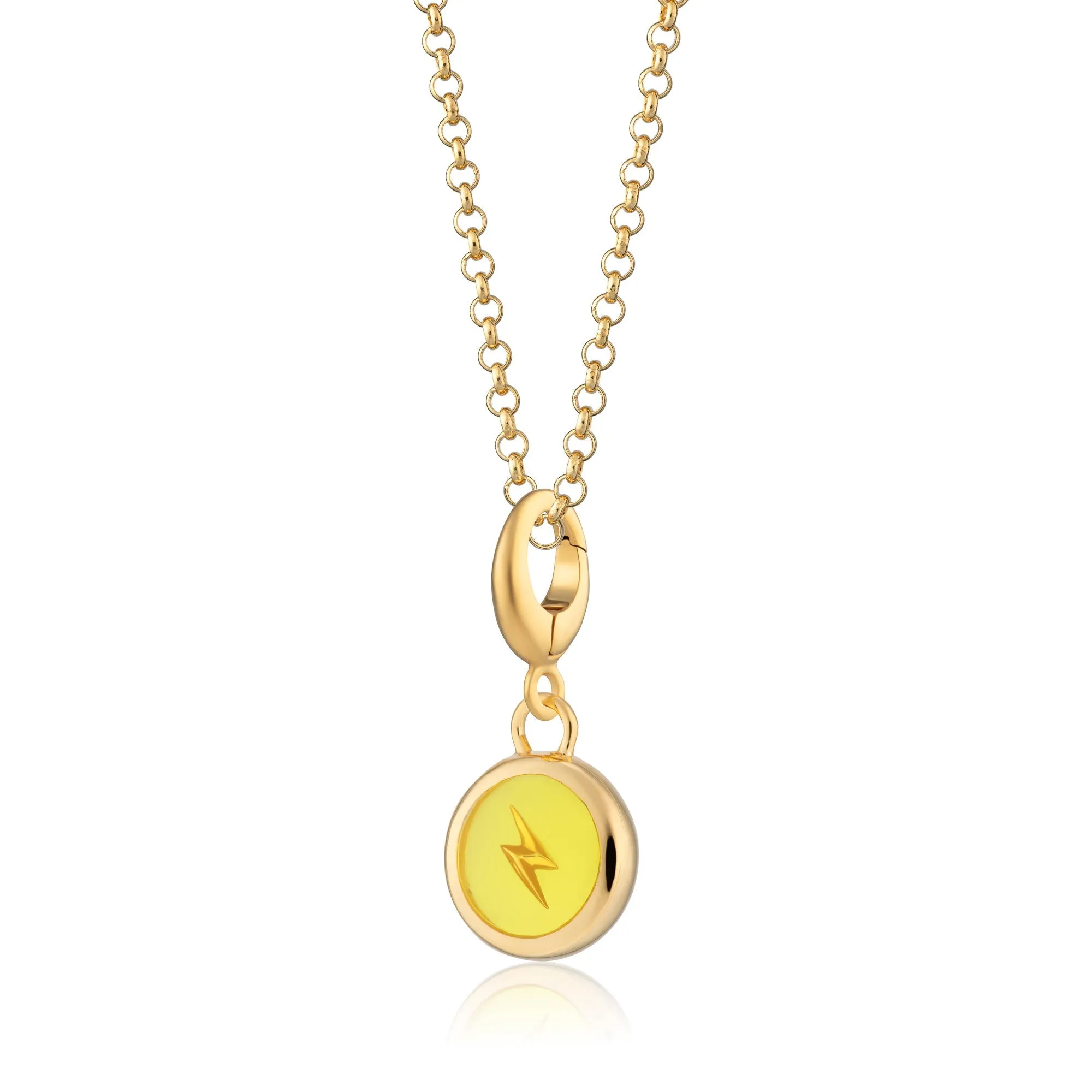 Gold Yellow Lightning Resin Capture Charm Necklace sold by Lily Charmed