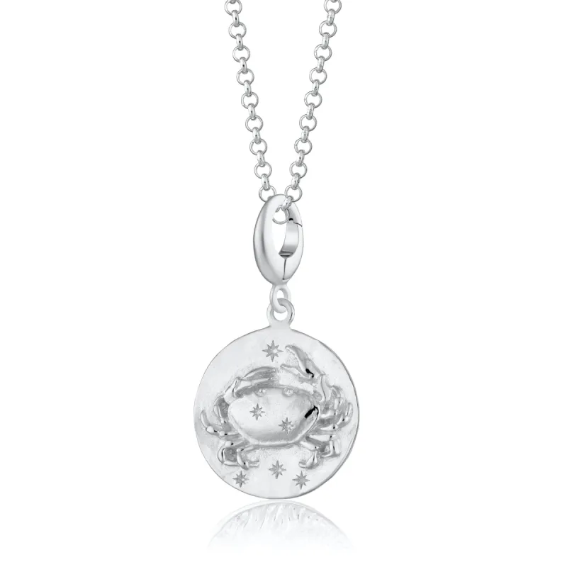 Engraved Silver Cancer Zodiac Necklace sold by Lily Charmed