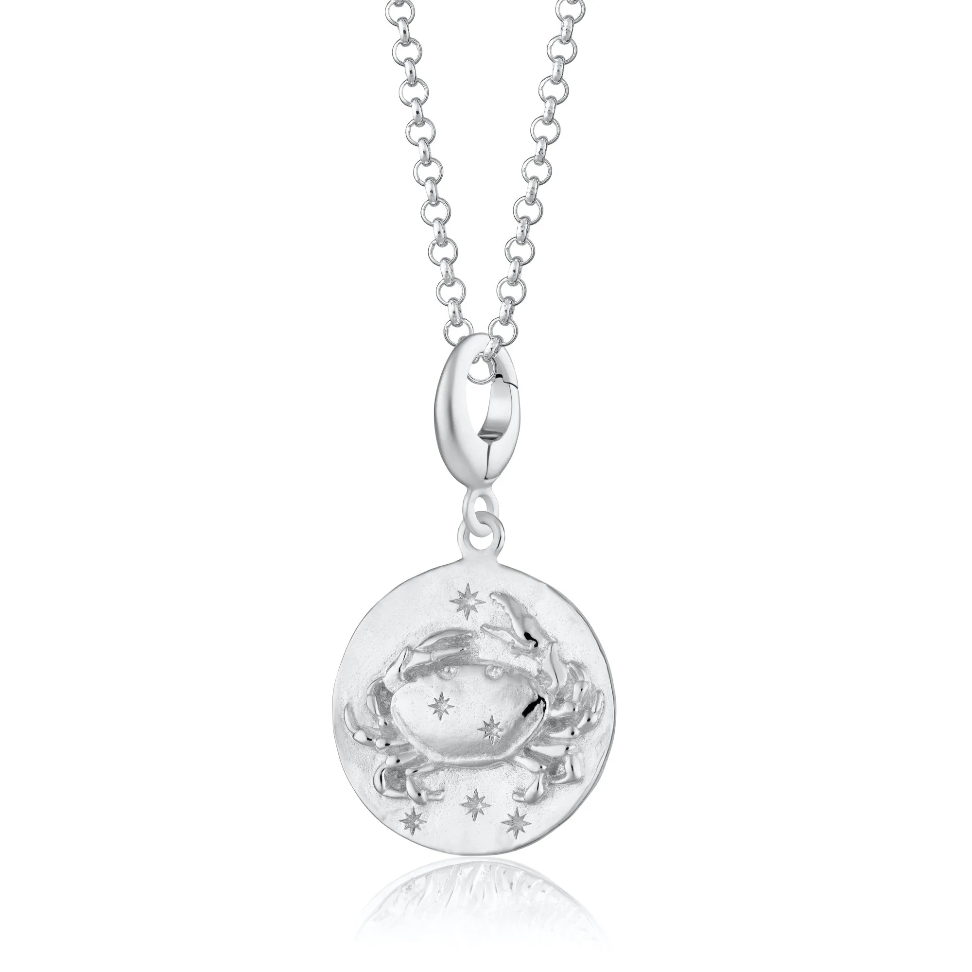 Engraved Silver Cancer Zodiac Necklace sold by Lily Charmed