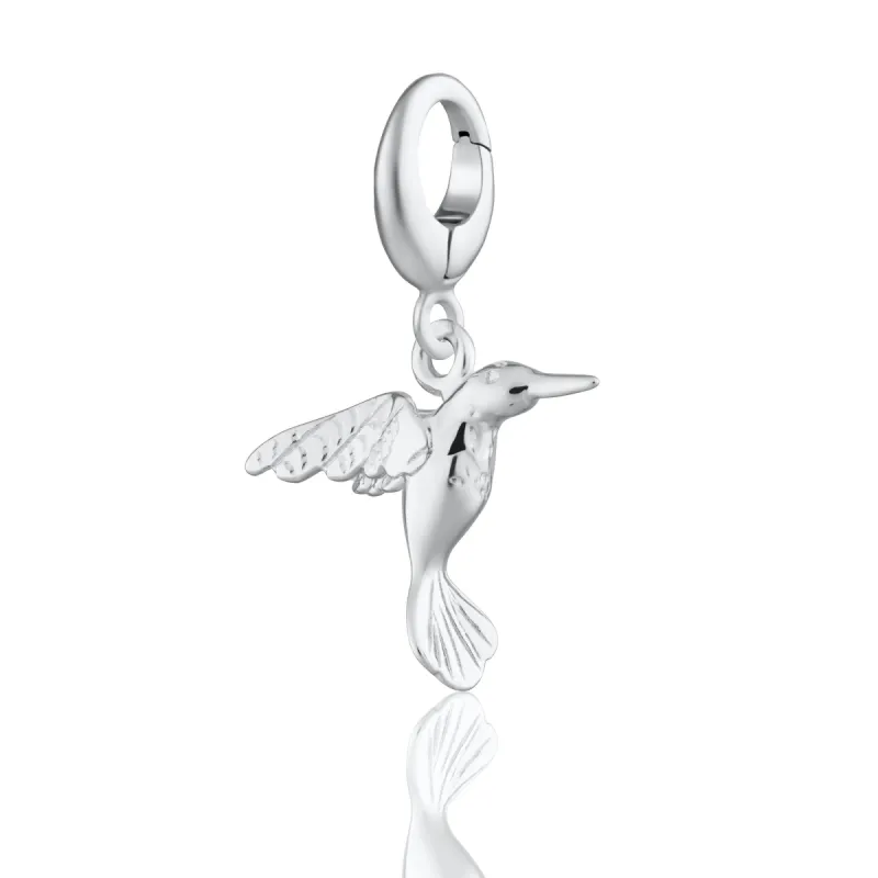 Silver Hummingbird Charm sold by Lily Charmed