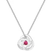 Sterling Silver Engraved Interlocking Circles with Center BS Necklace sold by Limoges Jewelry