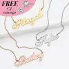 Sterling Silver Fancy Script Name Plaque with Free CZ Earrings sold by Limoges Jewelry