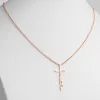 14K Rose Gold Plated Faith Cross with Birthstone Necklace sold by Limoges Jewelry
