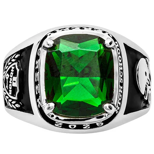 Men's Sterling Silver Traditional Prong Set Birthstone Class Ring sold by Limoges Jewelry product image thumbnail 2