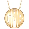Single Sided 3-D 28x28mm Round Traditional Monogram Pendant sold by Limoges Jewelry