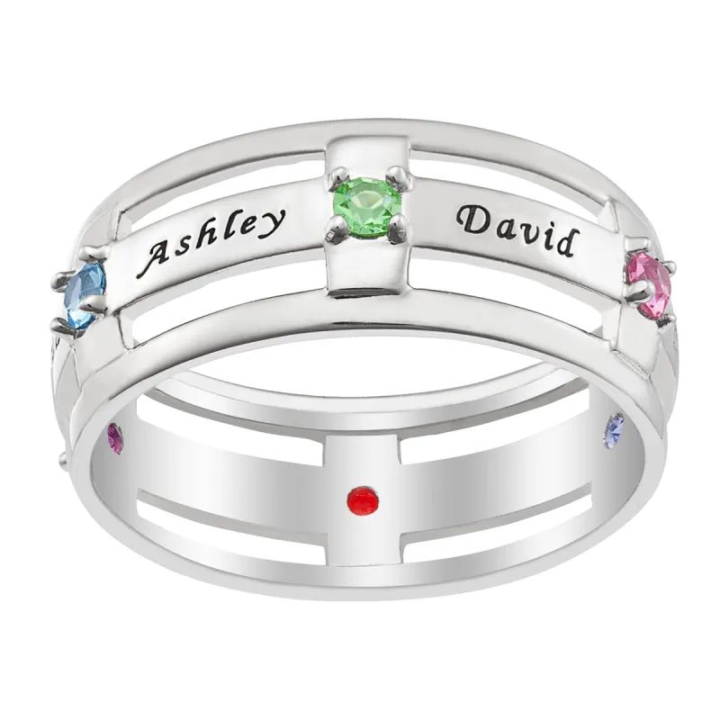 Family Name and Birthstone Ring sold by Limoges Jewelry