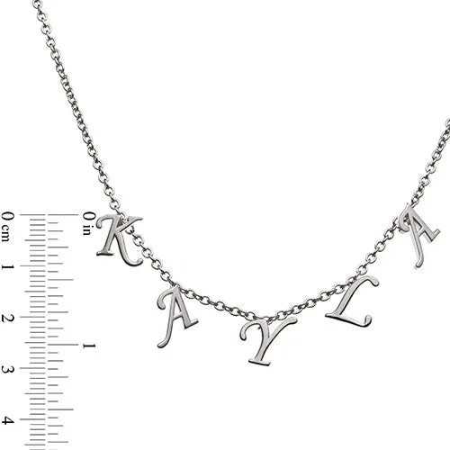 Sterling Silver Dainty Letters Choker Name Necklace sold by Limoges Jewelry product image thumbnail 4