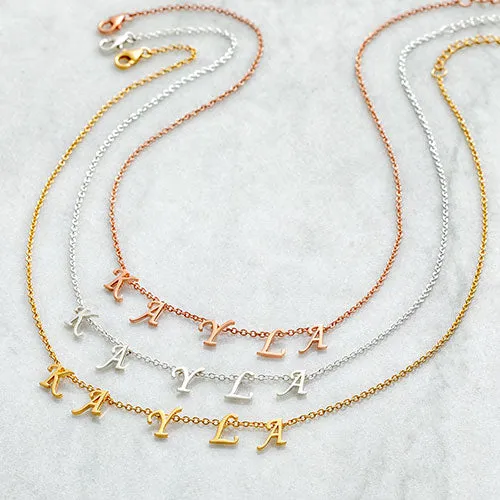 Sterling Silver Dainty Letters Choker Name Necklace sold by Limoges Jewelry product image thumbnail 3