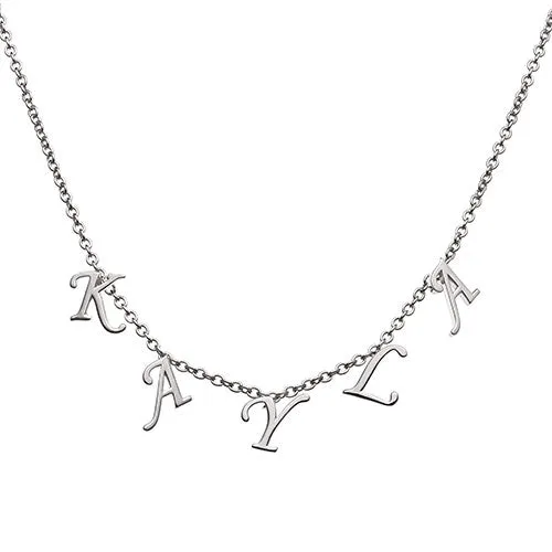 Sterling Silver Dainty Letters Choker Name Necklace sold by Limoges Jewelry