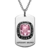 Men's CELEBRIUM Personalized Cushion Cut Birthstone Graduation Dog Tag Necklace sold by Limoges Jewelry