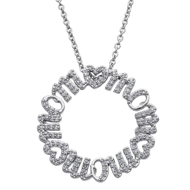 MOM Circle Pendant sold by Limoges Jewelry