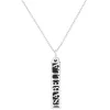 Personalized Silver Vertical Name Bar with Acrylic Pendant Necklace sold by Limoges Jewelry