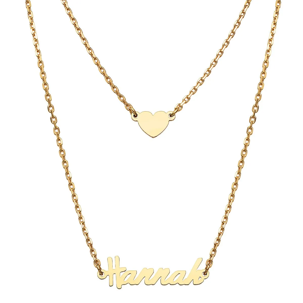 Stainless Steel Mini Name and Heart Layered Double Necklace sold by Limoges Jewelry product image thumbnail 5