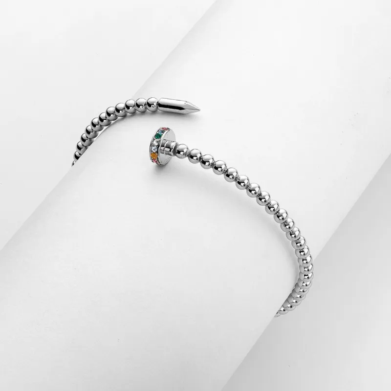 Silvertone  Rainbow Coil Bracelet sold by Limoges Jewelry