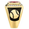 Men's 14K Gold Plated Traditional CZ Square Birthstone Class Ring sold by Limoges Jewelry