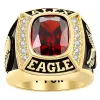 Men's 14K Gold Plated Traditional CZ Square Birthstone Class Ring sold by Limoges Jewelry