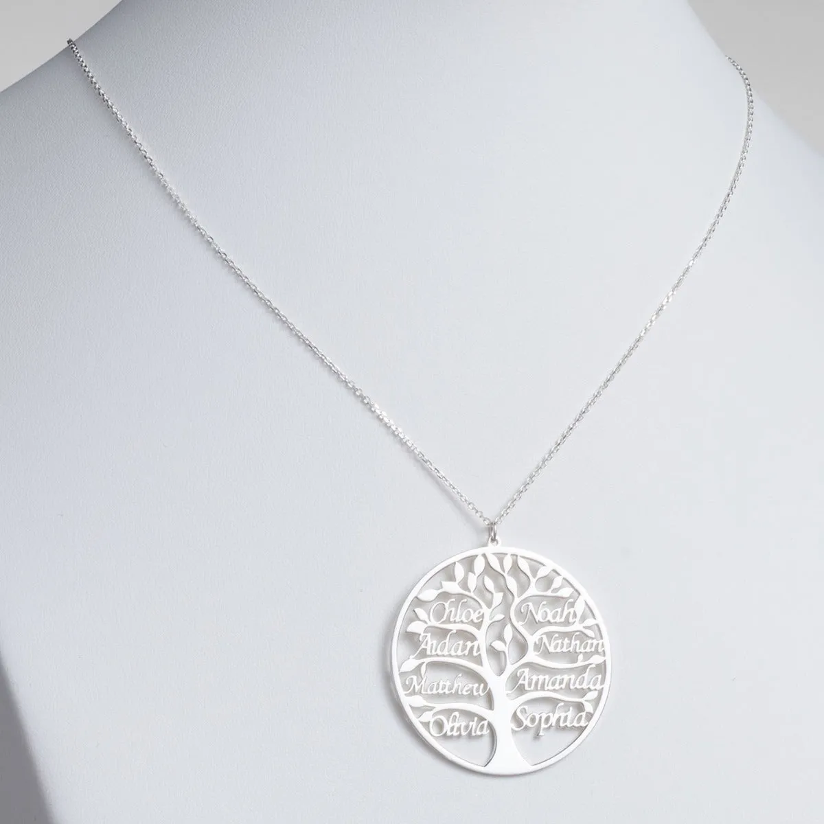 Silver Plated Name Family Tree Necklace sold by Limoges Jewelry product image thumbnail 2