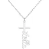 Sterling Silver Lowercase Script Name Cross Necklace sold by Limoges Jewelry
