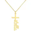 Sterling Silver Lowercase Script Name Cross Necklace sold by Limoges Jewelry