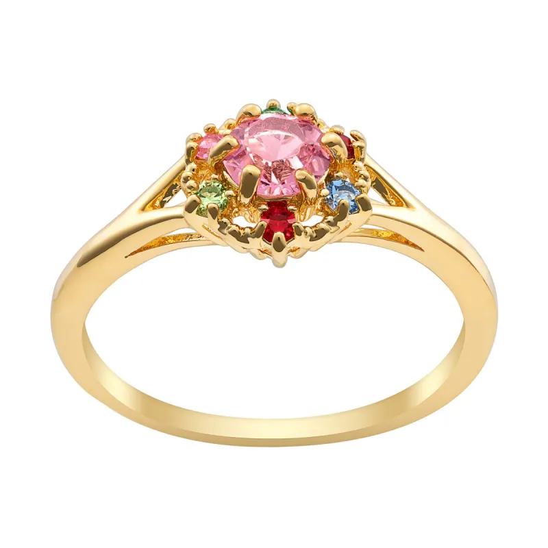 14K Gold Plated Mother's and Family Birthstone Ring sold by Limoges Jewelry