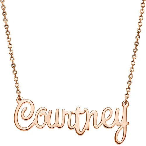 10K Rose Gold Fancy Script Name Necklace sold by Limoges Jewelry