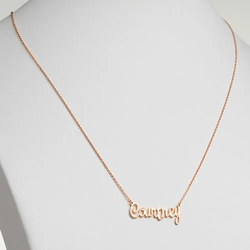 10K Rose Gold Fancy Script Name Necklace sold by Limoges Jewelry product image thumbnail 2