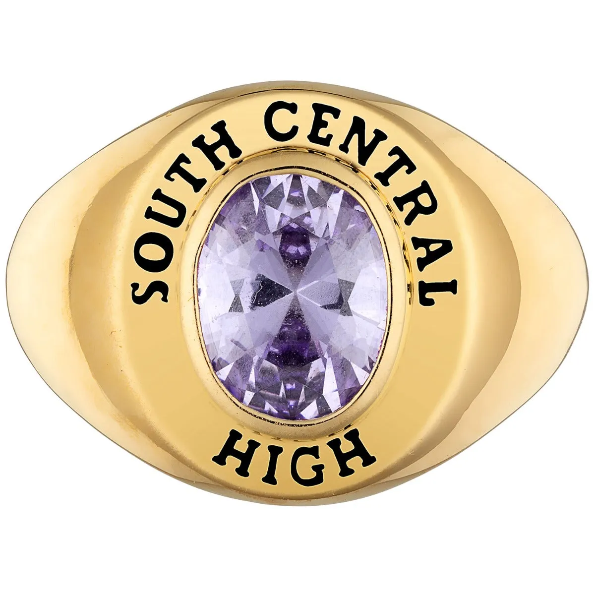 Ladies' 14K Gold over Sterling Minimal Oval Birthstone Signet Freestyle Class Ring sold by Limoges Jewelry product image thumbnail 2