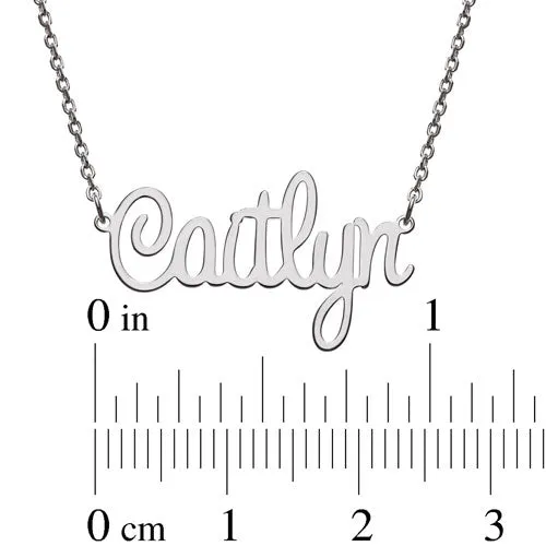 Sterling Silver Fancy Script Name Necklace sold by Limoges Jewelry product image thumbnail 4