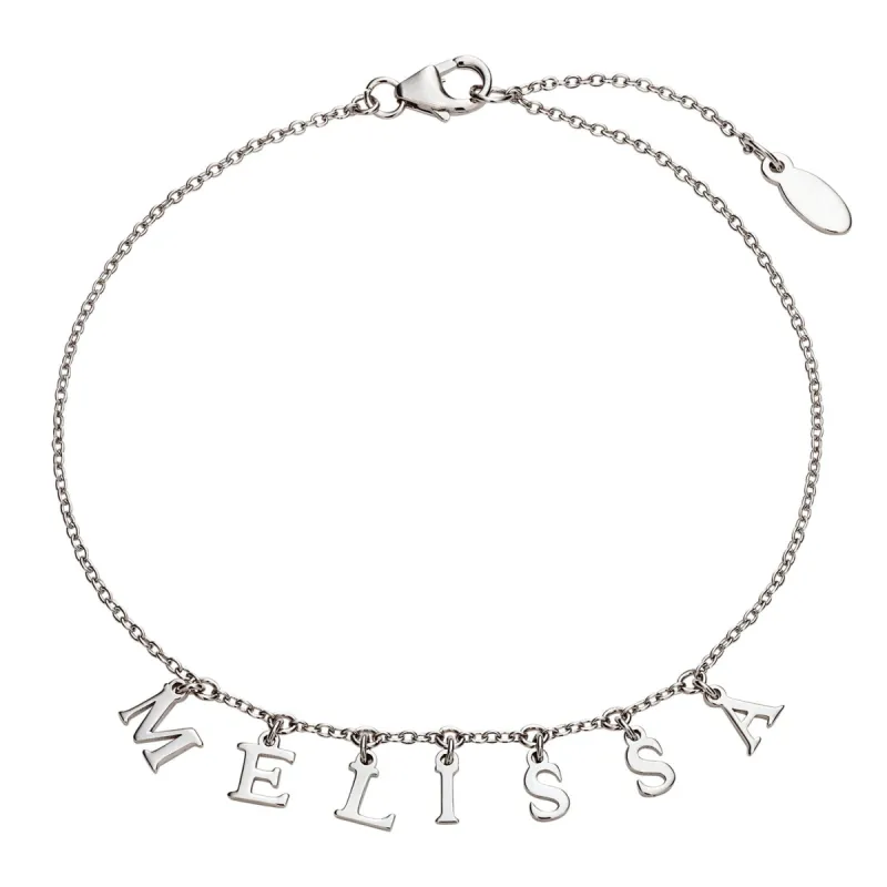 Sterling Silver Station Name Bracelet sold by Limoges Jewelry