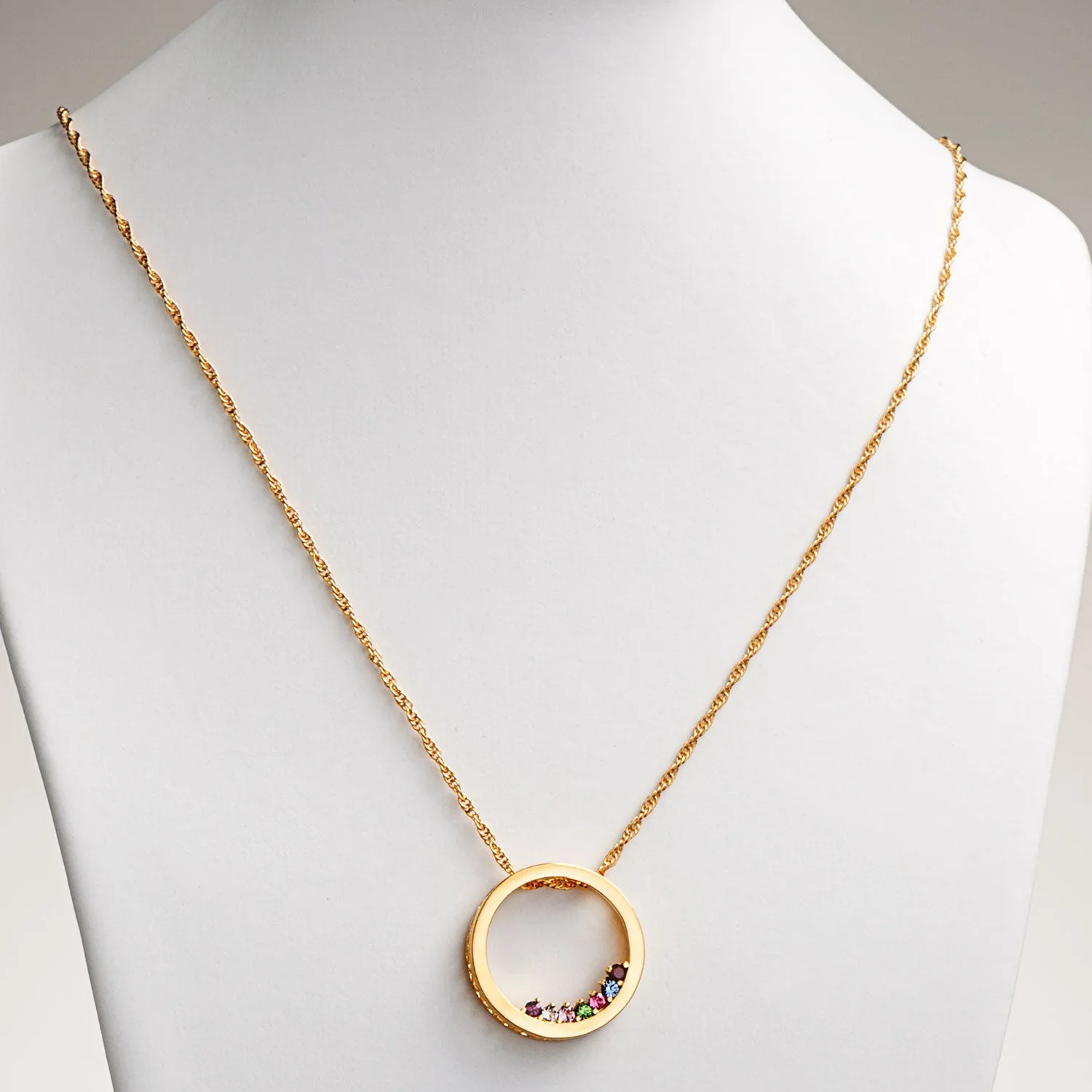 Circle Slider Birthstone Necklace sold by Limoges Jewelry product image thumbnail 4