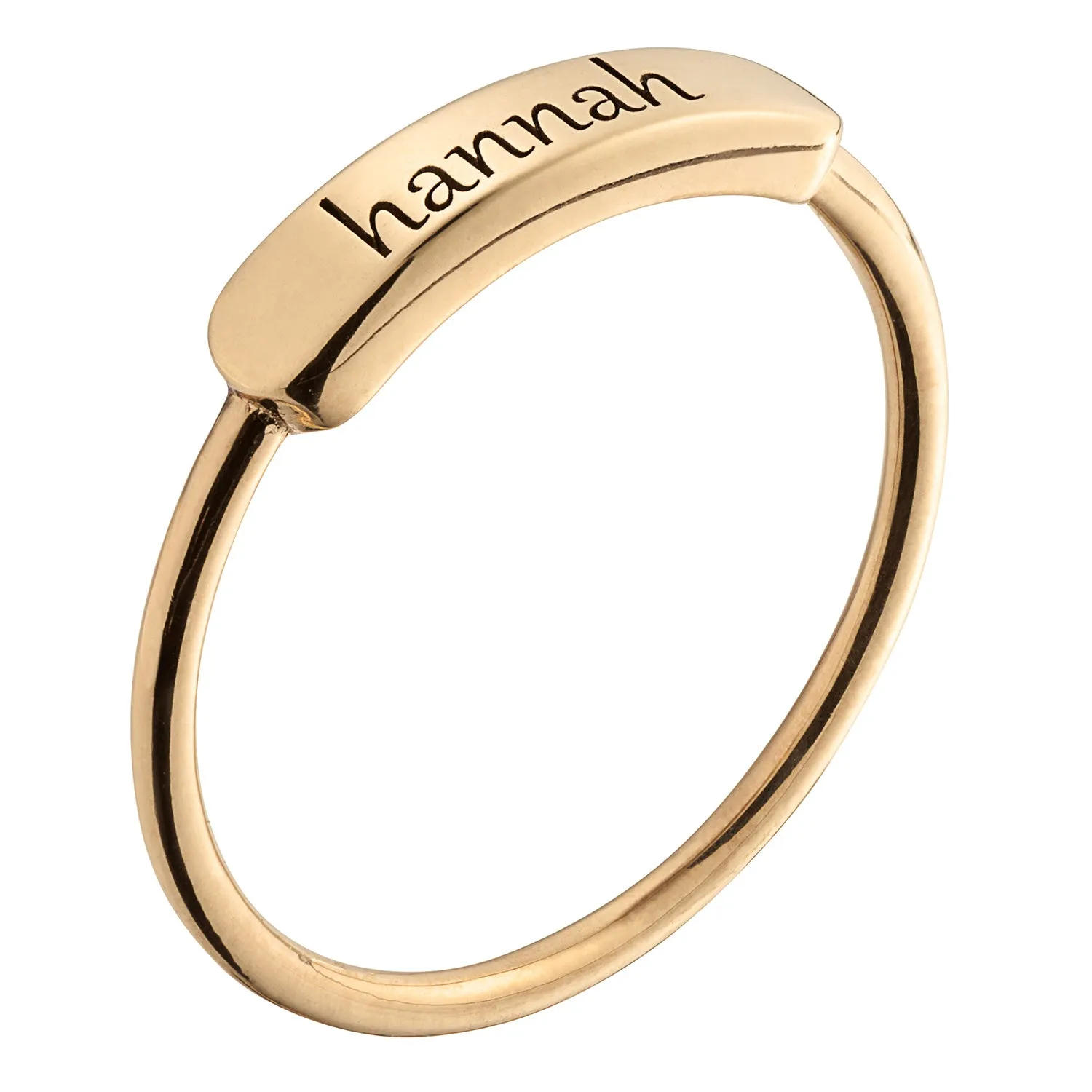 14K Gold over Sterling Engraved Name Rectangle Ring sold by Limoges Jewelry product image thumbnail 2
