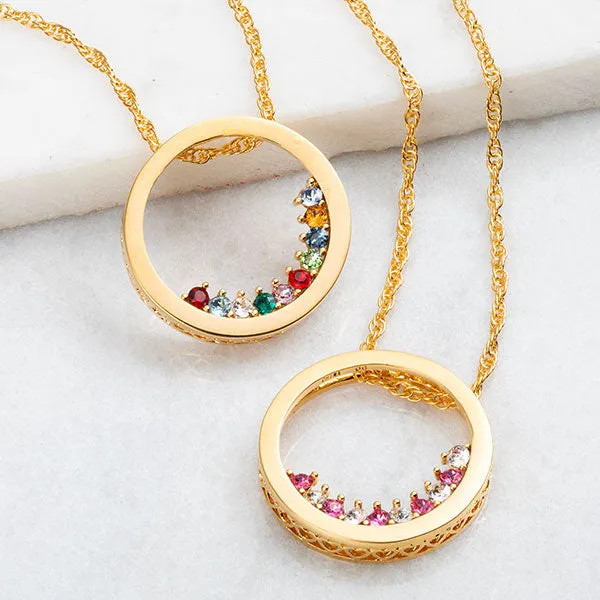 Circle Slider Birthstone Necklace sold by Limoges Jewelry