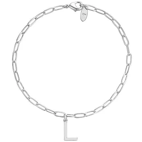 Sterling Silver Initial Charm Paperclip Chain Bracelet sold by Limoges Jewelry product image thumbnail 2