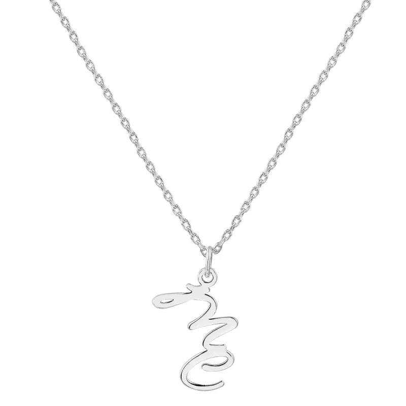 Sterling Silver Vertical Double Initial Pendant Necklace sold by Limoges Jewelry