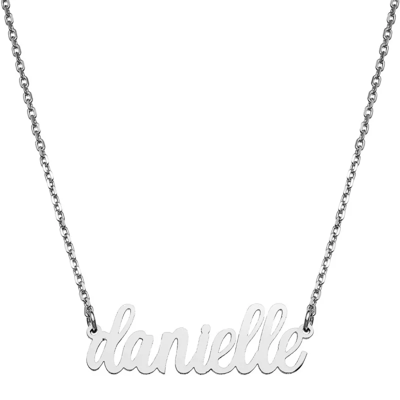 Stainless Steel Lowercase Script Name Necklace sold by Limoges Jewelry