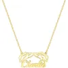 Gold over Sterling Personalized Puppy Ears Necklace sold by Limoges Jewelry