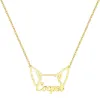 Gold over Sterling Personalized Puppy Ears Necklace sold by Limoges Jewelry