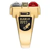 Men's 14K Gold over Sterling Double Birthstone Rectangle Class Ring sold by Limoges Jewelry