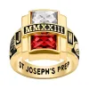 Men's 14K Gold over Sterling Double Birthstone Rectangle Class Ring sold by Limoges Jewelry